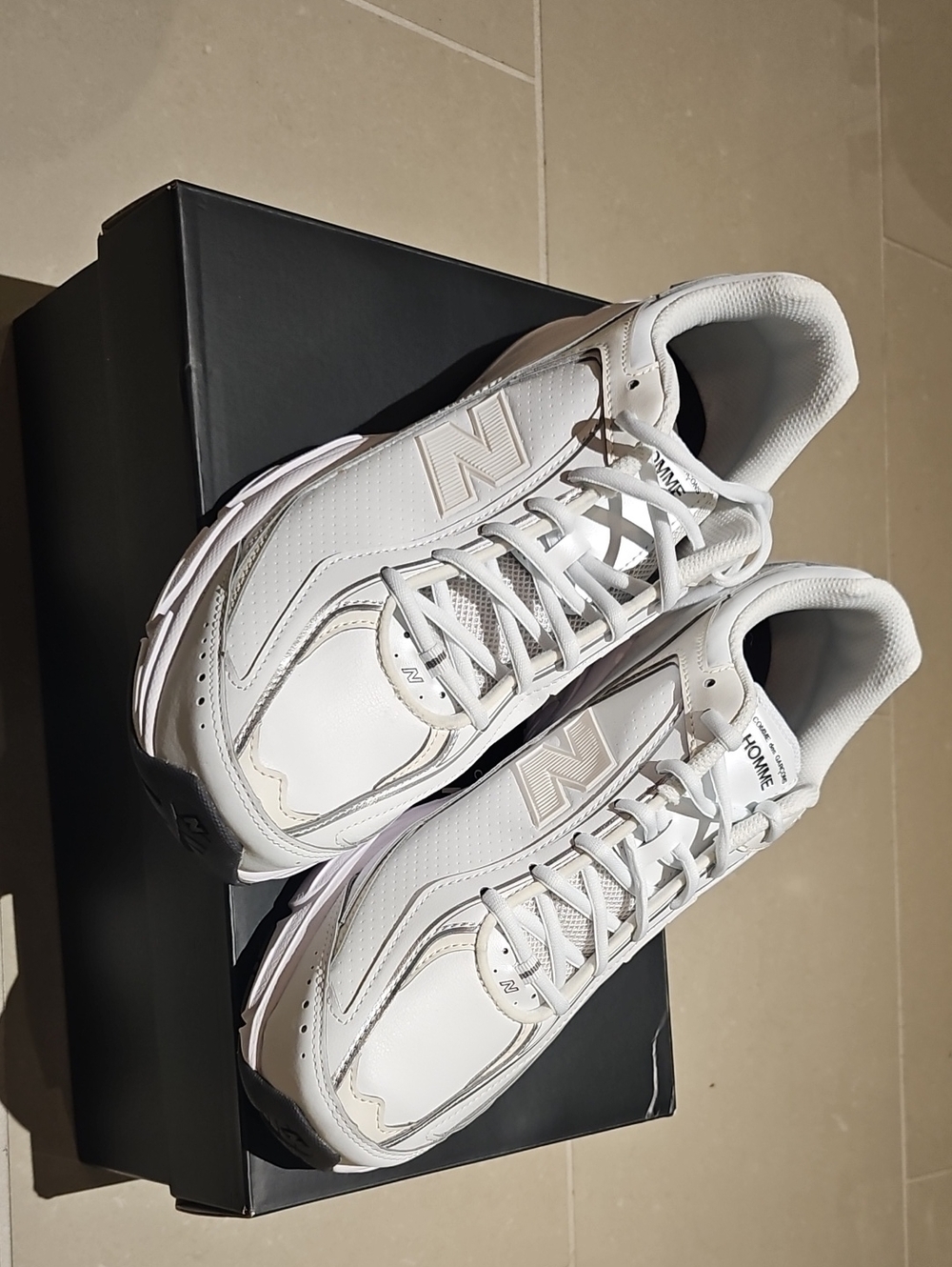 New Balance X CDG 509L Men's White Leather Lace-Up Sneakers